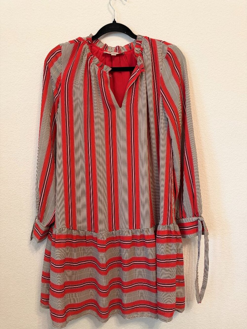 LOFT Striped Ruffle Hem Dress – Size S